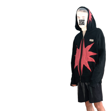 Load image into Gallery viewer, &#39;burst&#39; upcycled applique hoodie, L
