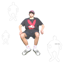 Load image into Gallery viewer, &#39;ELECTRIC PLAYBOY&#39; in White/Red/Black. L
