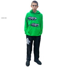 Load image into Gallery viewer, &#39;ELECTRIC RAT&#39; Hoodie, in green/black/white, L
