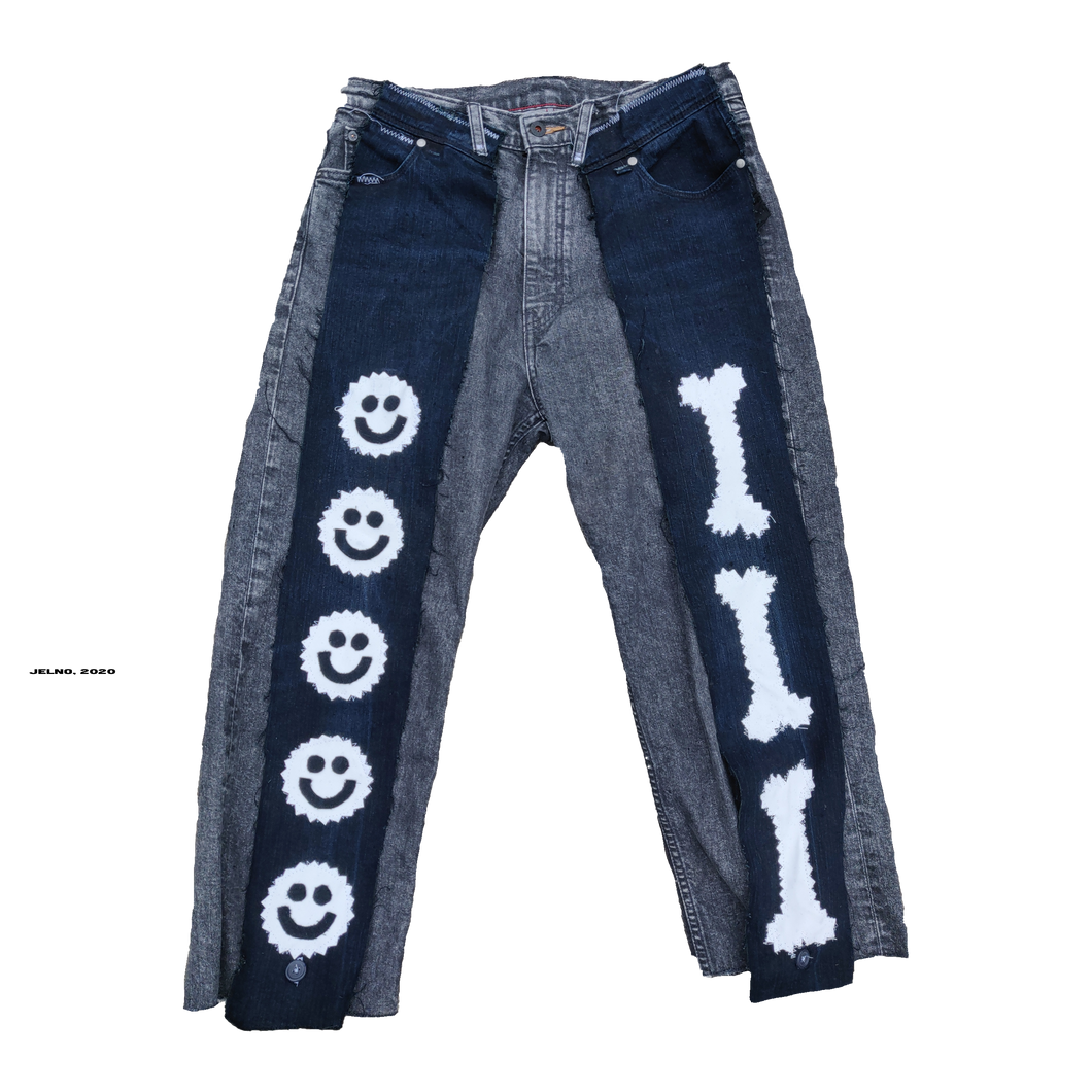 'SMILE + BONE' Denim trousers